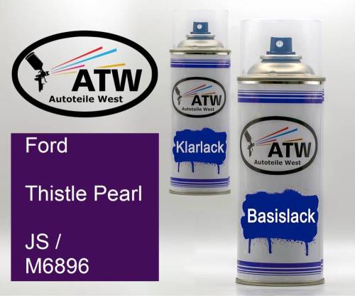 Ford, Thistle Pearl, JS / M6896: 400ml Sprühdose + 400ml Klarlack - Set, von ATW Autoteile West.